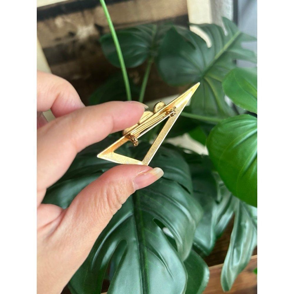 Triangular Brooch with Stones - Picture 3 of 3